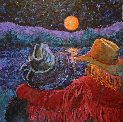 Cowgirl in the moonlight by Dorsey McHugh